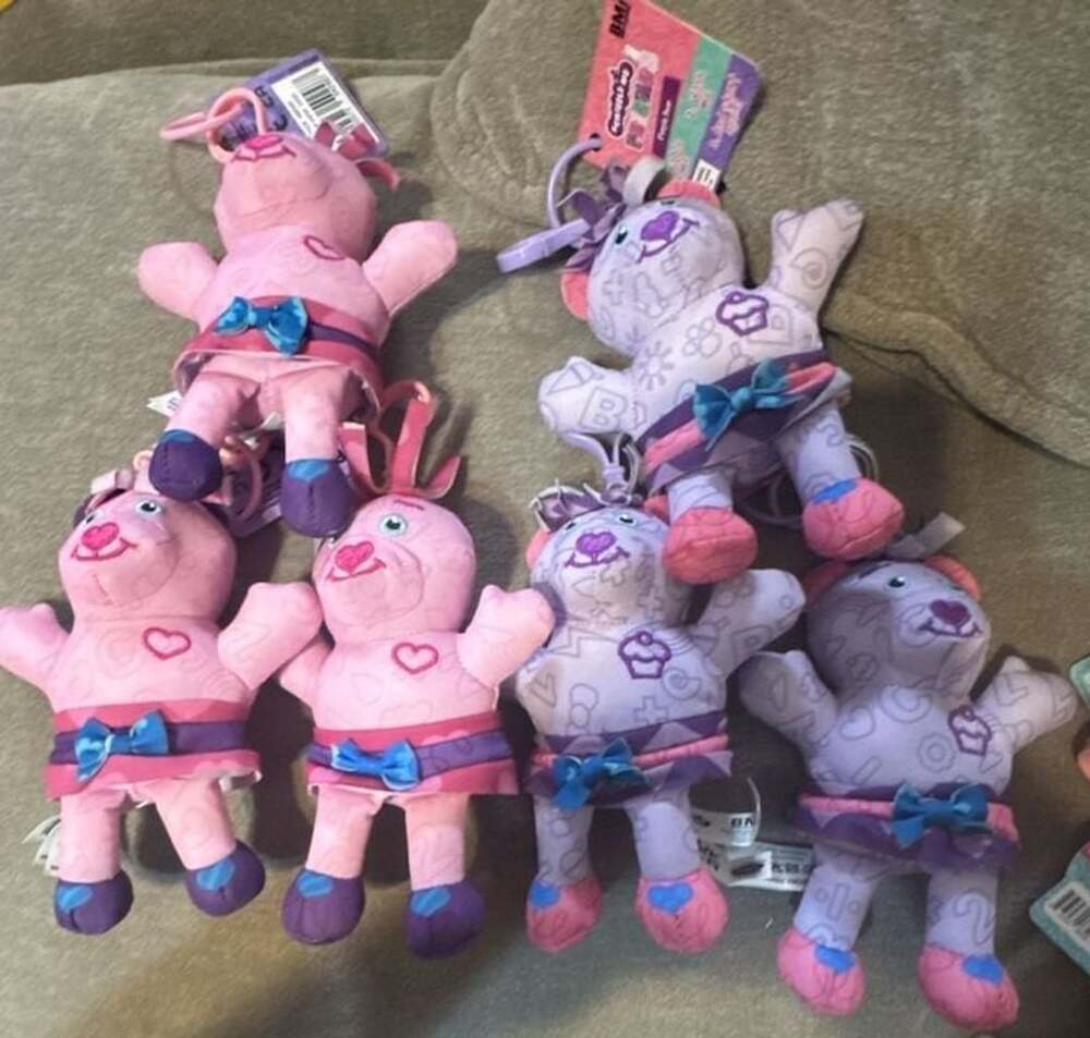 Six-Scribble Me Friends Bear Keyring Plush Toy